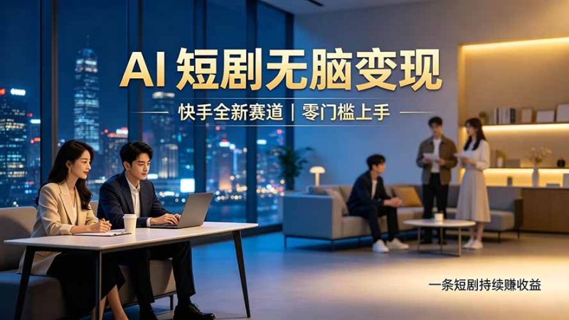 别乱找副业了,快手 AI 短剧零门槛长久被动增收-紫橙项目网