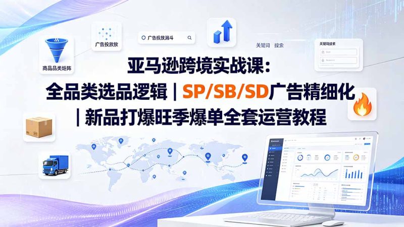 亚马逊跨境实战课-更新：全品类选品逻辑｜SP/SB/SD广告精细化｜新品打爆旺季爆单全套运营教程-紫橙项目网
