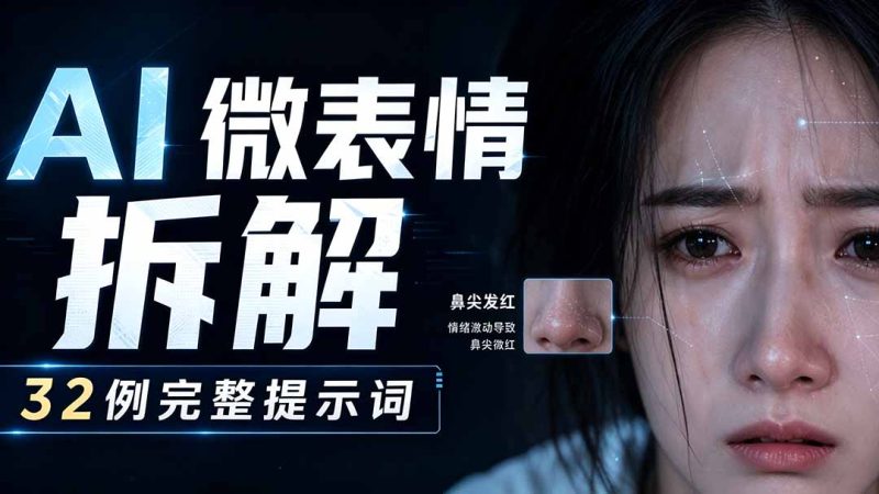 AI微表情拆解提示词合集,精准调控AI角色表情,告别塑料感、AI面瘫脸。-紫橙项目网