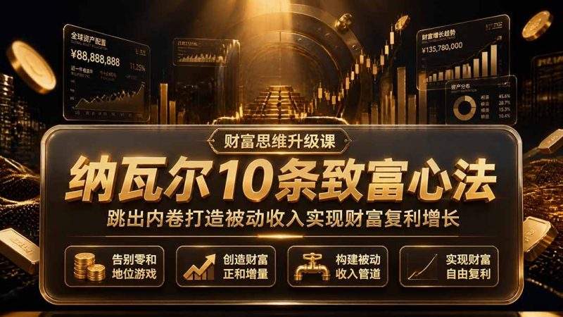 付费文章:纳瓦尔10条致富心法,跳出内卷打造被动收入实现财富复利增长-紫橙项目网