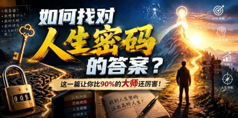 付费文章:如何找对人生密码的答案?这一篇让你比90%的大师还厉害!-紫橙项目网