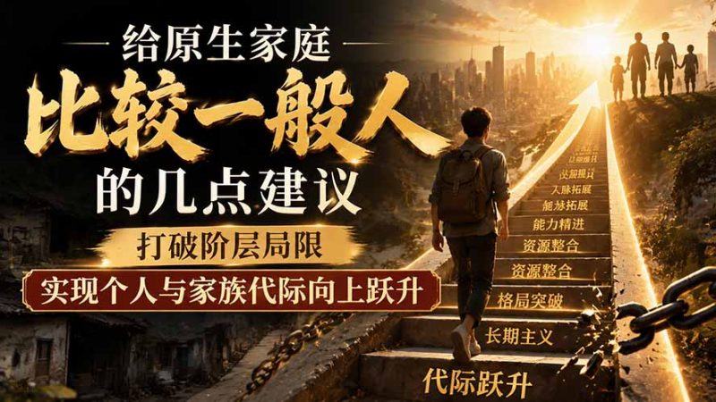 付费文章:给原生家庭比较一般人的几点建议,打破阶层局限,实现个人与家族代际向上跃升-紫橙项目网