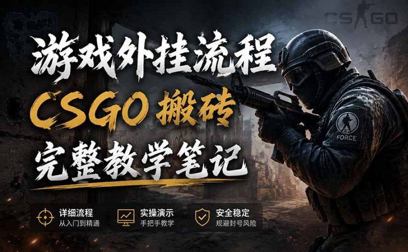 游戏挂机全流程笔记分享,CSGO游戏搬砖,小白看了当天学会见收益-紫橙项目网