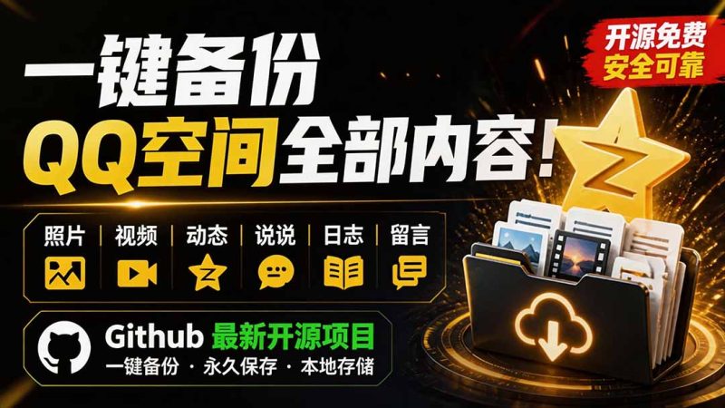 一键将你QQ空间全部内容备份下来！照片 / 视频 /动态信息全存本地，Github最新开源项目 QzoneArchive - 中创网
