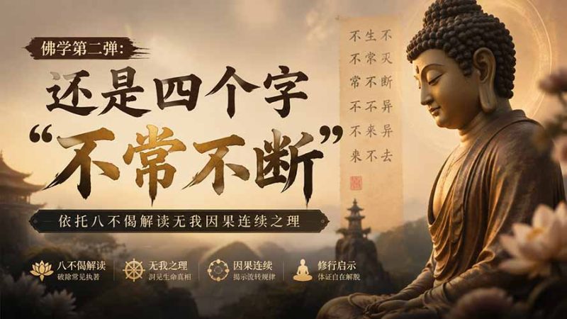 付费文章:佛学第二弹:还是四个字“不常不断”依托八不偈解读无我因果连续之理-紫橙项目网