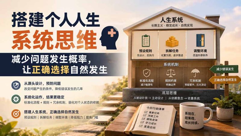 付费文章:搭建个人人生系统思维:减少问题发生概率,让正确选择自然发生-紫橙项目网