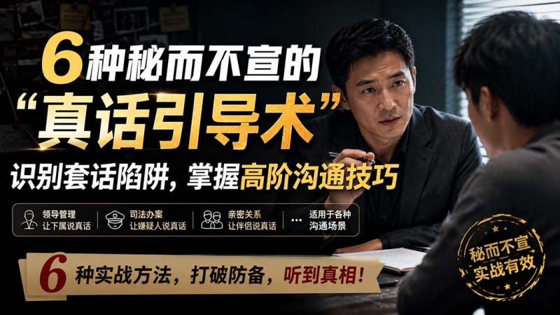 付费文章:6种秘而不宣的“真话引导术”识别套话陷阱,掌握高阶沟通技巧-紫橙项目网