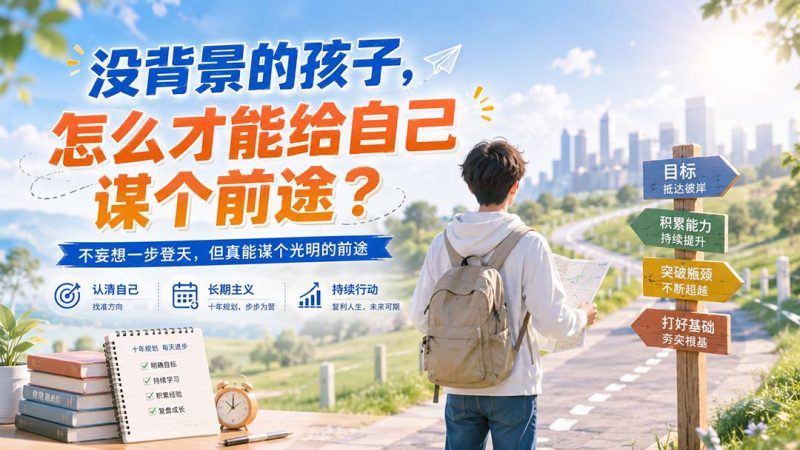 付费文章:没背景的孩子,怎么才能给自己谋个前途?-紫橙项目网