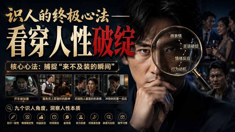 付费文章:识人的终极心法——看穿人性破绽-紫橙项目网