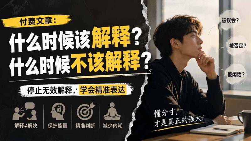 付费文章:什么时候该解释?什么时候不该解释?-紫橙项目网