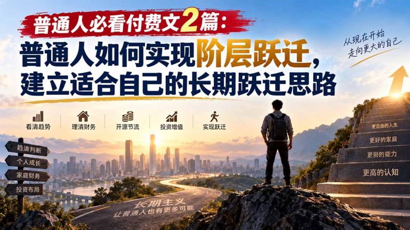 普通人必看付费文2篇:普通人如何实现阶层跃迁,建立适合自己的长期跃迁思路-紫橙项目网