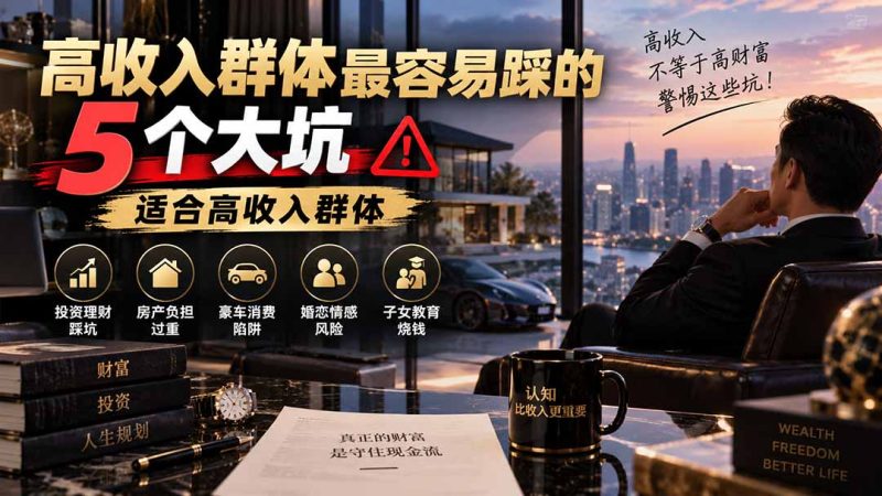 付费文章:高收入群体最容易踩的5个大坑,适合高收入群体-紫橙项目网