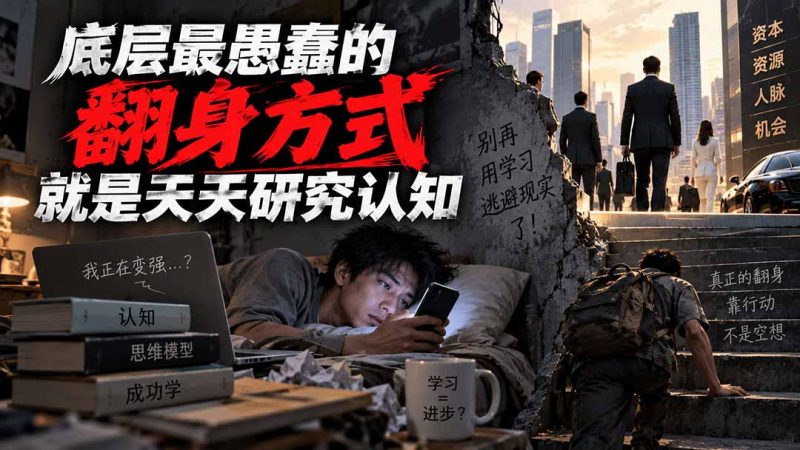 付费文章:底层最愚蠢的翻身方式就是天天研究认知-紫橙项目网