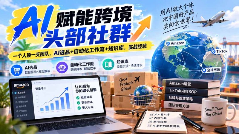 AI赋能跨境头部社群-更新9月:一个人顶一支团队,AI选品+自动化工作流+知识库,实战经验 - 中创网