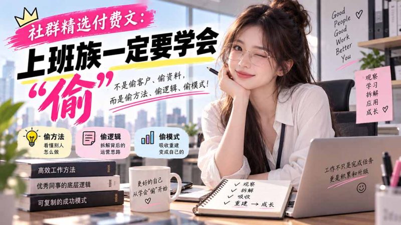 社群精选付费文:上班族一定要学会“偷“-紫橙项目网
