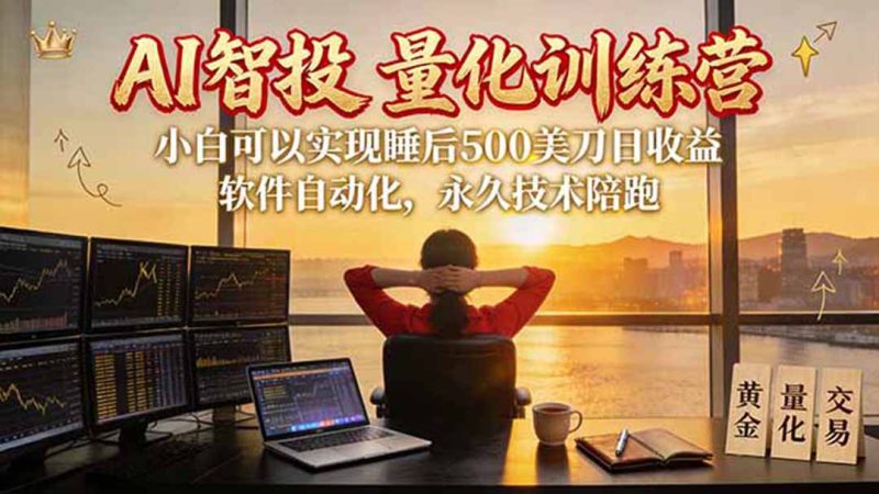 AI智投EA量化训练营【第三期】,多策略智投+防爆技术+趋势分析 ,轻松上手,矩阵放大,长期稳定。-紫橙项目网
