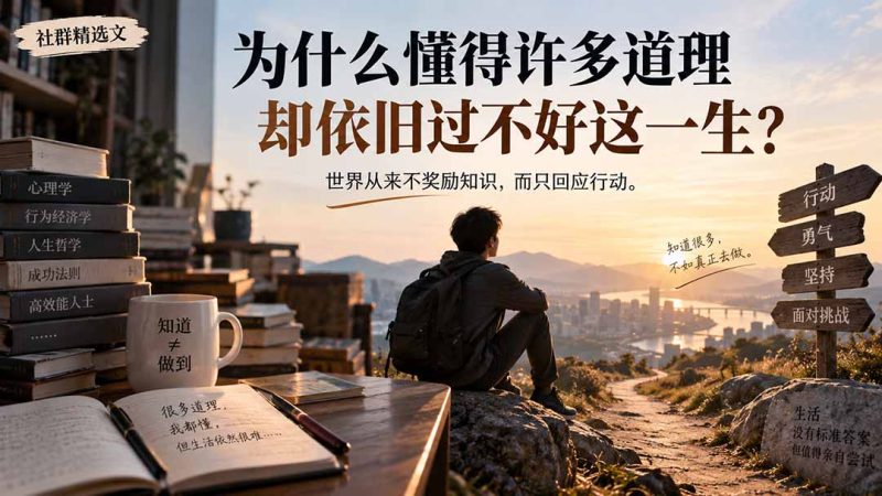 社群精选文:为什么懂得许多道理却依旧过不好这一生?-紫橙项目网