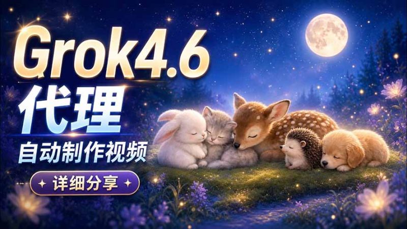 Grok 4.6 代理自动制作视频!从提示词到成片全流程详细分享|AI Agent 实操分享-紫橙项目网