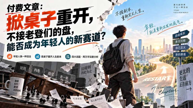 付费文章:掀桌子重开,不接老登们的盘,能否成为年轻人的新赛道?-紫橙项目网