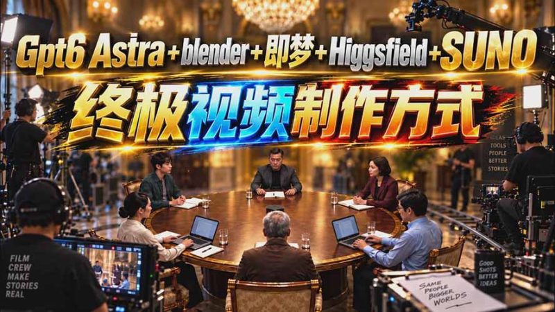 GPT-6 Astra+Blender+即梦+Higgsfield+Suno=终极视频制作方式(无水印)-紫橙项目网