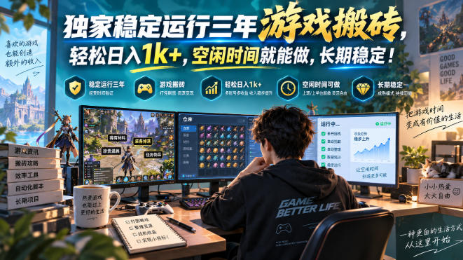 三款AI自动化游戏副业,日入千元,可批量矩阵操作适合新手小白!-紫橙项目网