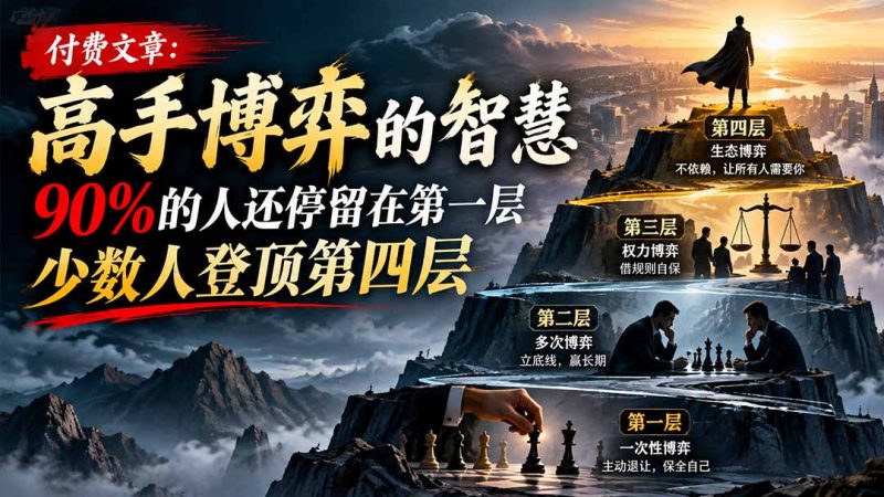 【无水印】付费文章:高手博弈的智慧,90%的人还停留在第一层,少数人登顶第四层-紫橙项目网