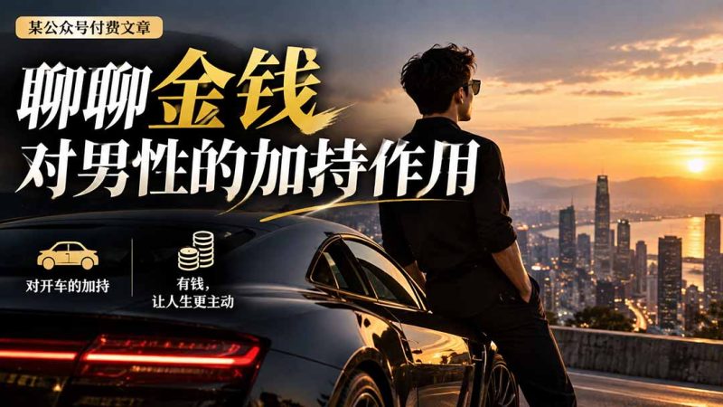 【无水印】某公众号付费文章：聊聊金钱对男性的加持作用 - 中创网