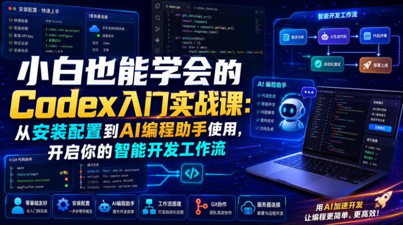 小白也能学会的Codex入门实战课:从安装配置到AI编程助手使用,开启你的智能开发工作流-紫橙项目网