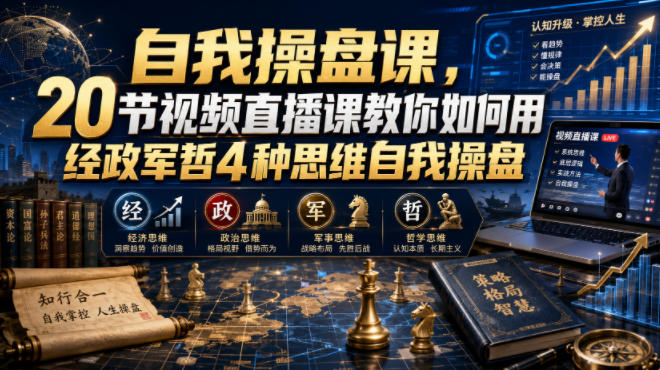 自我操盘课,20节视频直播课教你如何用经政军哲4种思维自我操盘-紫橙项目网