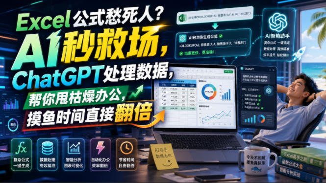 Excel公式愁死人?AI秒救场,ChatGPT处理数据,帮你甩枯燥办公,摸鱼时间直接翻倍【原创双语字幕】-紫橙项目网