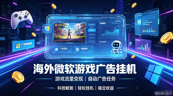 海外游戏广告自动挂G,轻资产海外副业风口,单设备稳定产出500+-紫橙项目网