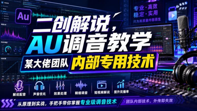 二创解说AU调音教学，某大佬团队内部专用技术 - 冒泡网
