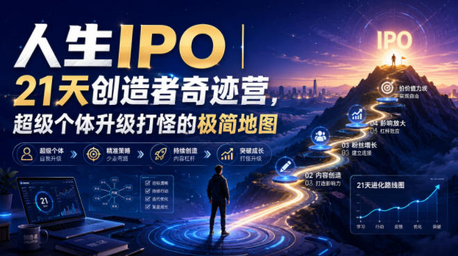 人生IPO︱21天创造者奇迹营,超级个体升级打怪的极简地图-紫橙项目网