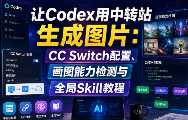 让Codex用中转站生成图片:CC Switch配置、画图能力检测与全局Skill教程-紫橙项目网
