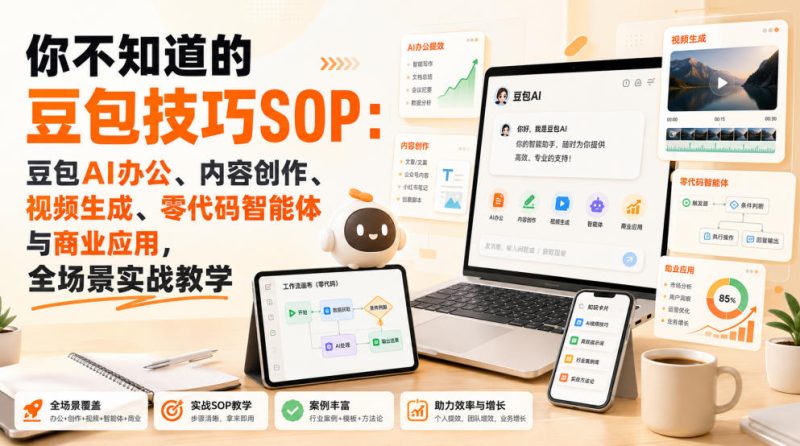 你不知道的豆包技巧SOP：豆包AI办公、内容创作、视频生成、零代码智能体与商业应用，全场景实战教学-紫橙项目网