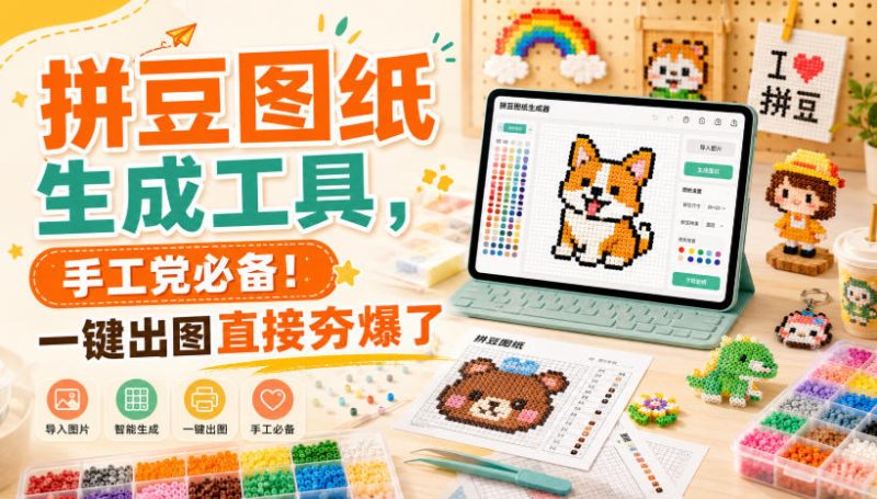 拼豆图纸生成工具,手工党必备!一键出图直接夯爆了-紫橙项目网