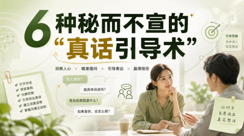 付费文章：6种秘而不宣的“真话引导术”-紫橙项目网