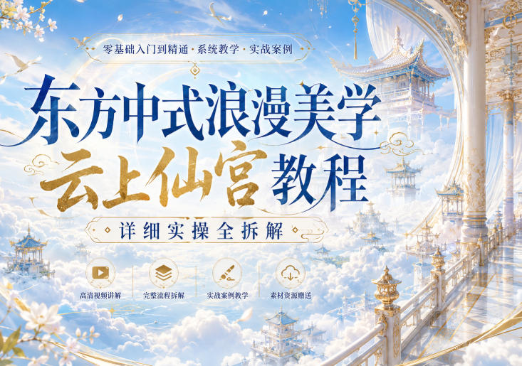 东方中式浪漫美学云上仙宫教程,详细实操全拆解-紫橙项目网