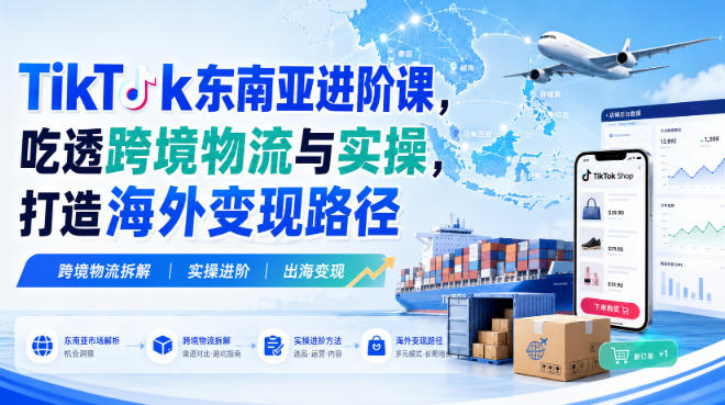 TikTok东南亚进阶课，吃透跨境物流与实操，打造海外变现路径-紫橙项目网