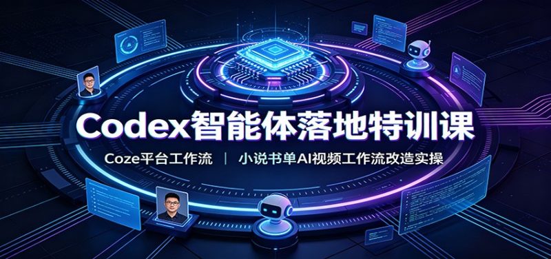 Codex智能体落地特训课:Coze平台工作流,小说书单AI视频工作流改造实操-紫橙项目网