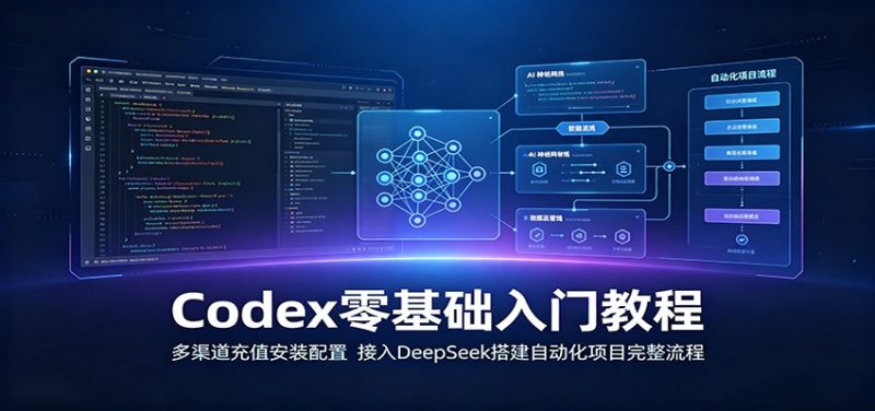 Codex零基础入门教程:多渠道充值安装配置,接入DeepSeek搭建自动化项目完整流程-紫橙项目网
