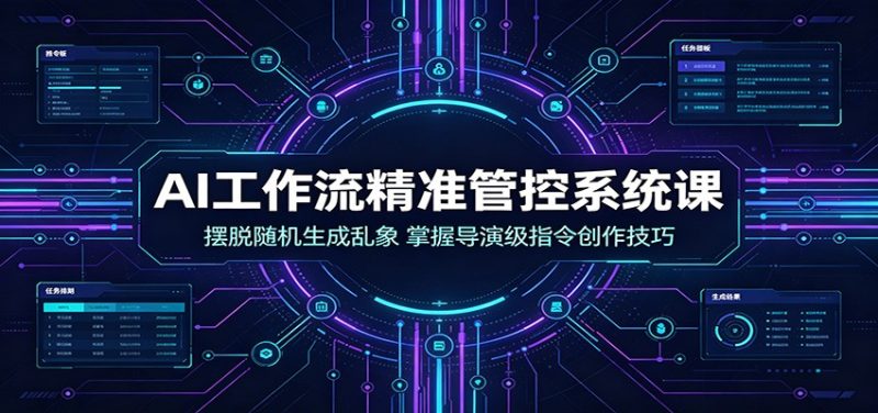 AI工作流精准管控系统课：摆脱随机生成乱象，掌握导演级指令创作技巧-紫橙项目网