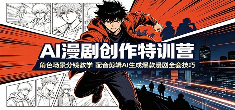 AI漫剧创作特训营:角色场景分镜教学,配音剪辑AI生成爆款漫剧全套技巧-紫橙项目网