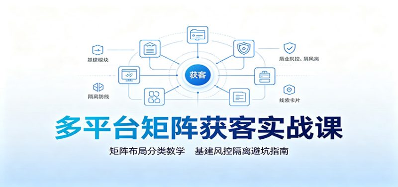 多平台矩阵获客实战课:矩阵布局分类教学,基建风控隔离避坑指南-紫橙项目网
