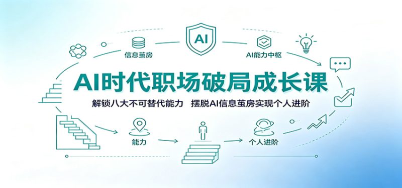 AI时代职场破局成长课:解锁八大不可替代能力,摆脱AI信息茧房实现个人进阶-紫橙项目网