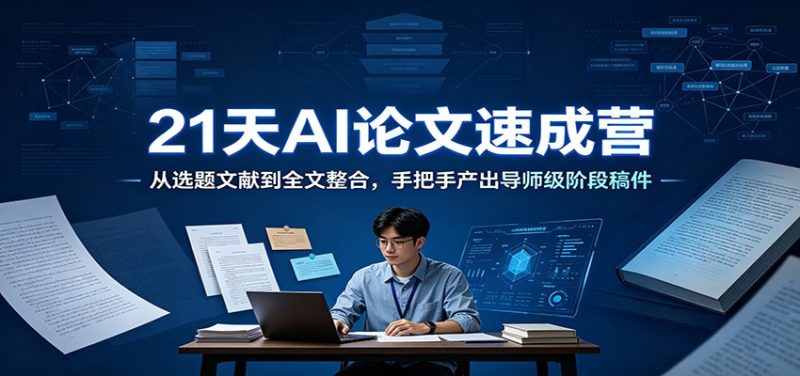 21天AI论文速成营:从选题文献到全文整合,手把手产出导师级阶段稿件-紫橙项目网