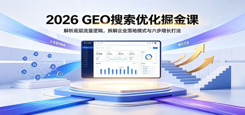 2026 GEO搜索优化掘金课：解析底层流量逻辑，拆解企业落地模式与六步增长打法-紫橙项目网