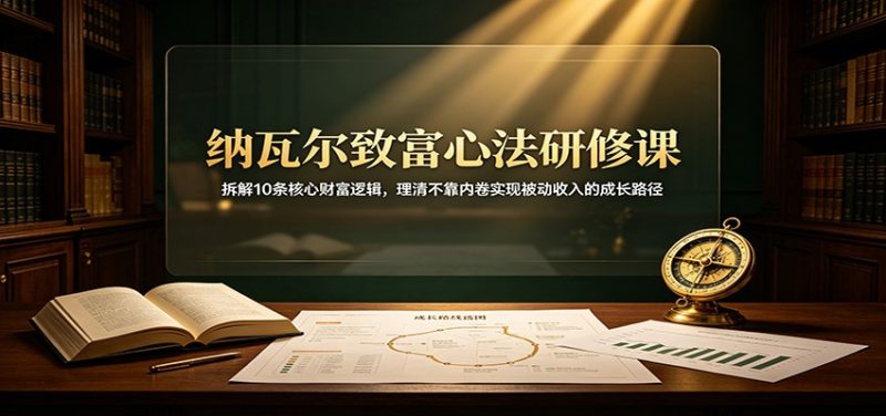 纳瓦尔致富心法研修课：拆解10条核心财富逻辑，理清不靠内卷实现被动收入的成长路径-紫橙项目网