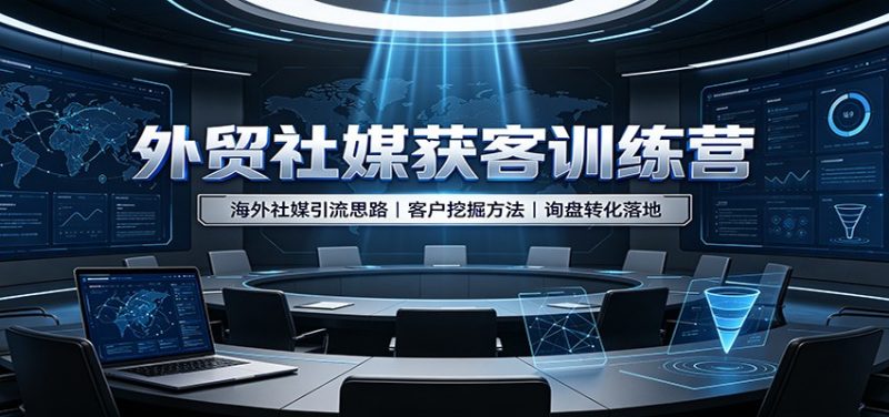外贸社媒获客训练营:海外社媒引流思路,客户挖掘方法,询盘转化落地-紫橙项目网