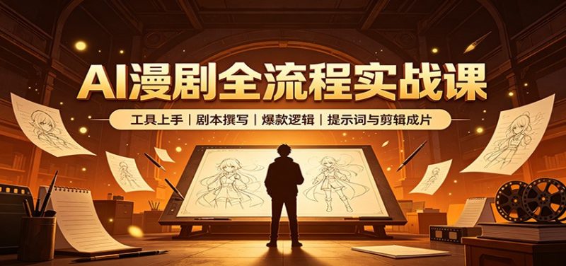 AI漫剧全流程实战课:工具上手、剧本撰写、爆款逻辑、提示词与剪辑成片-紫橙项目网